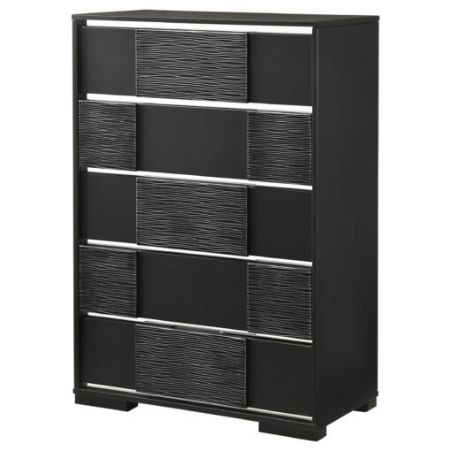 Blacktoft 5-drawer Bedroom Chest Black - Image 4