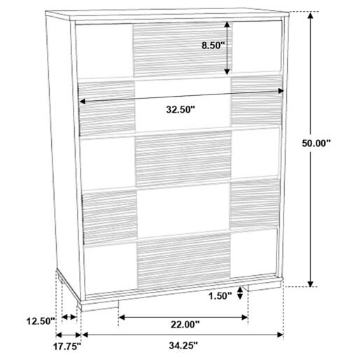 Blacktoft 5-drawer Bedroom Chest Black - Image 10
