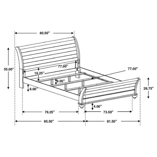Stillwood Wood Eastern King Sleigh Bed Vintage Linen - Image 5