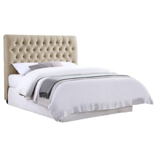 Chloe Upholstered Full Panel Headboard Oatmeal - Image 2