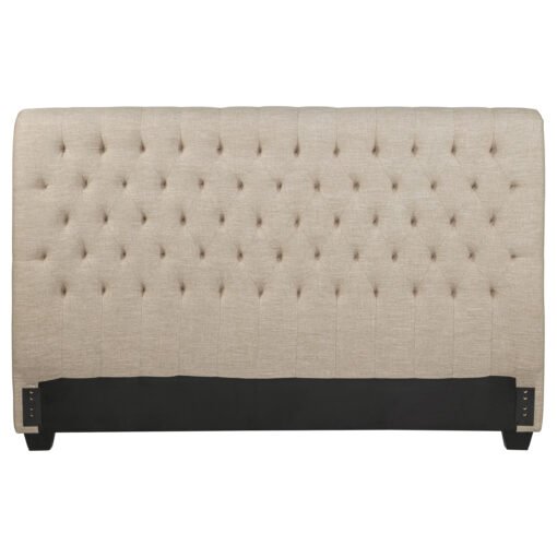 Chloe Upholstered Eastern King Panel Headboard Oatmeal - Image 2