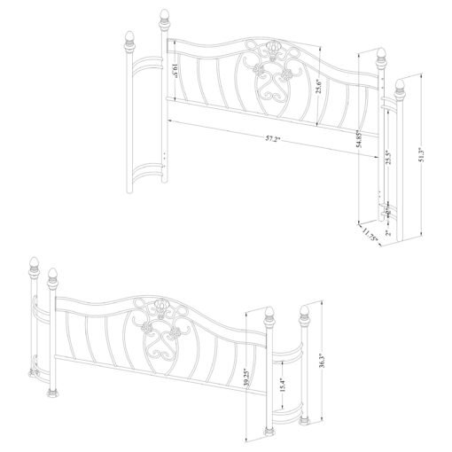 Sydney Metal Queen Open Frame Bed Brushed Gold - Image 3
