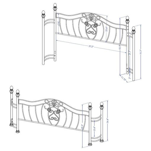 Sydney Queen Headboard and Footboard Brushed Gold - Image 3
