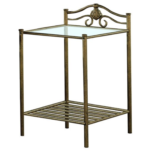 Sydney Metal 2-shelf Nightstand Antique Brushed Gold - Image 2