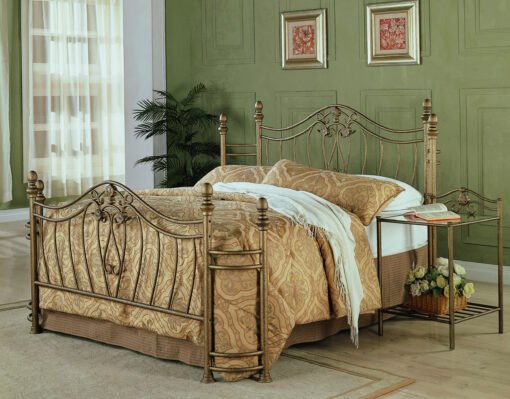 Sydney Metal 2-shelf Nightstand Antique Brushed Gold - Image 4