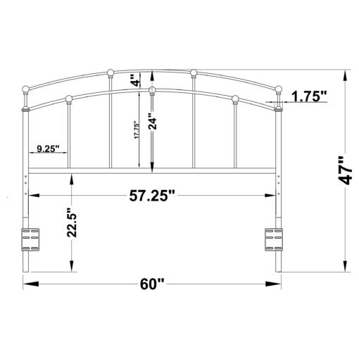 Bryant Metal Queen or Full Open Frame Headboard Black - Image 4