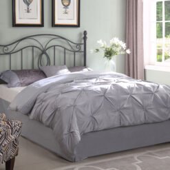Evan Metal Queen or Full Open Frame Headboard Dark Grey