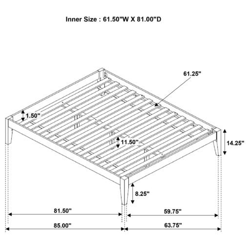 Hounslow Queen Universal Platform Bed Cappuccino - Image 8