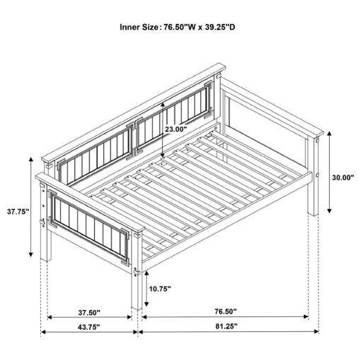 Oakdale Wood Twin Daybed with Trundle Rustic Honey - Image 7