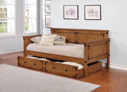 Oakdale Wood Storage Trundle Rustic Honey - Image 6