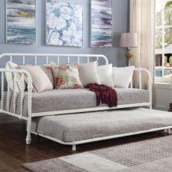 Marina Metal Twin Daybed with Trundle White