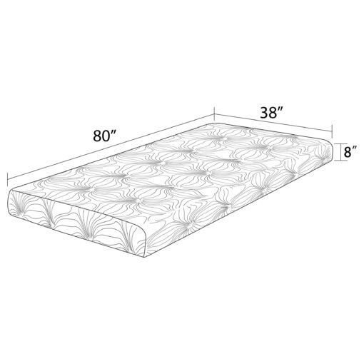 Keegan 8-inch Twin Long Memory Foam Mattress White - Image 6