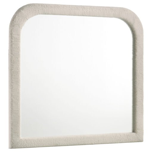 Sonya Upholstered Bedroom Dresser Mirror Ivory - Image 2