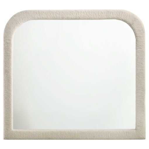 Sonya Upholstered Bedroom Dresser Mirror Ivory - Image 3