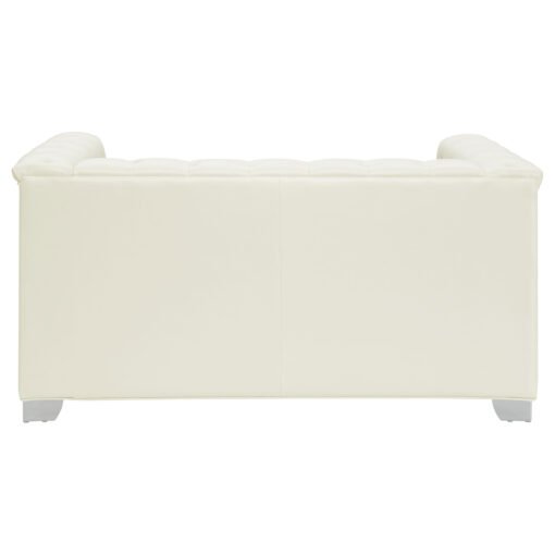 Chaviano Upholstered Track Arm Loveseat Pearl White - Image 6