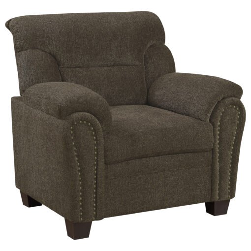 Clementine Upholstered Padded Arm Accent Chair Brown - Image 2