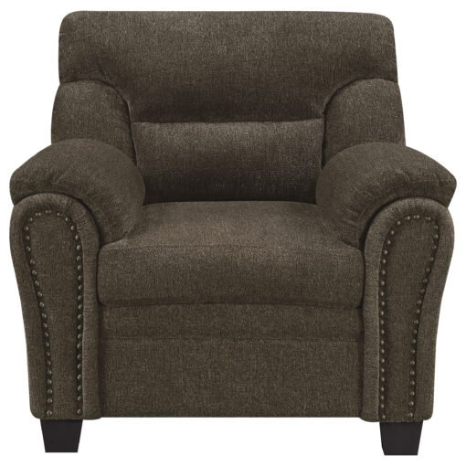 Clementine Upholstered Padded Arm Accent Chair Brown - Image 3