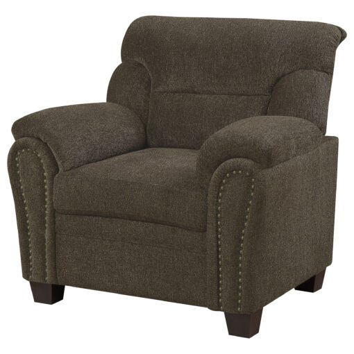 Clementine Upholstered Padded Arm Accent Chair Brown - Image 4