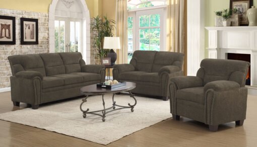 Clementine Upholstered Padded Arm Accent Chair Brown - Image 10