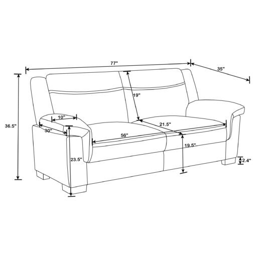 Arabella 2-piece Upholstered Padded Arm Sofa Set Grey - Image 7