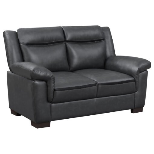 Arabella Upholstered Padded Arm Loveseat Grey - Image 2