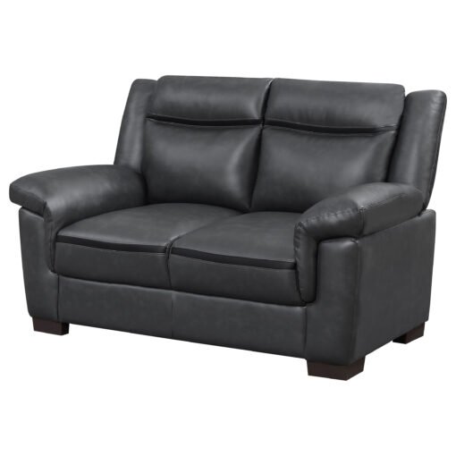 Arabella Upholstered Padded Arm Loveseat Grey - Image 4