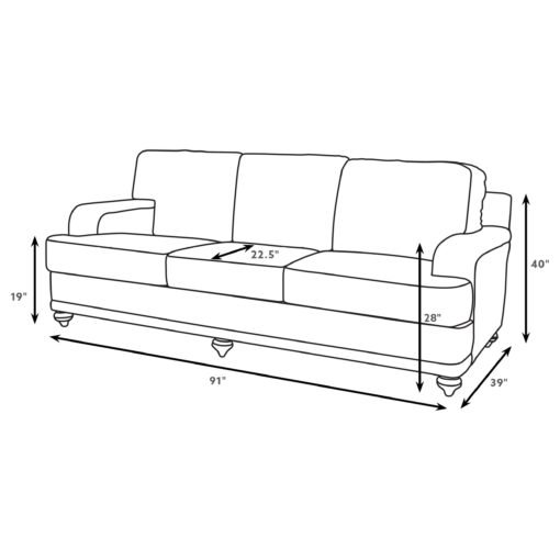 Glenn Upholstered English Arm Sofa Light Grey and Grey - Image 7