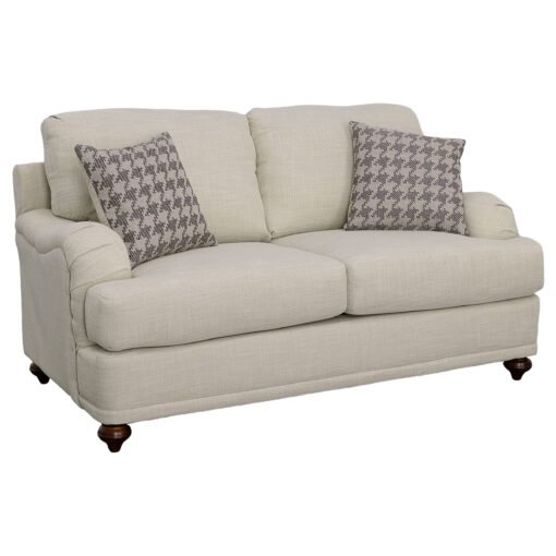 Glenn Upholstered English Arm Loveseat Light Grey and Grey - Image 2