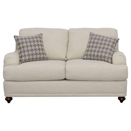 Glenn Upholstered English Arm Loveseat Light Grey and Grey - Image 3