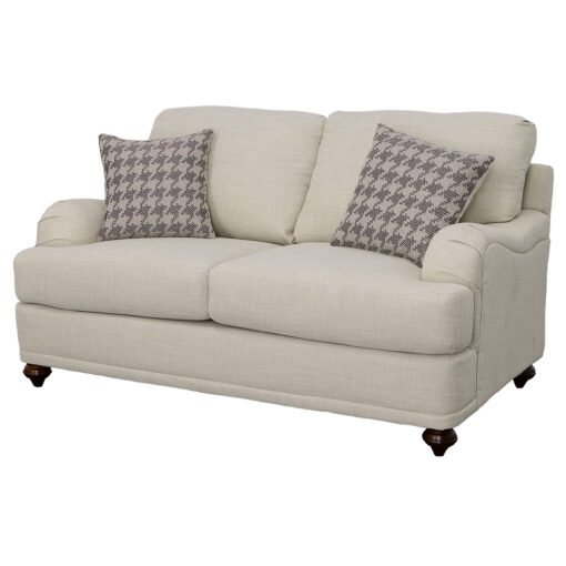 Glenn Upholstered English Arm Loveseat Light Grey and Grey - Image 4