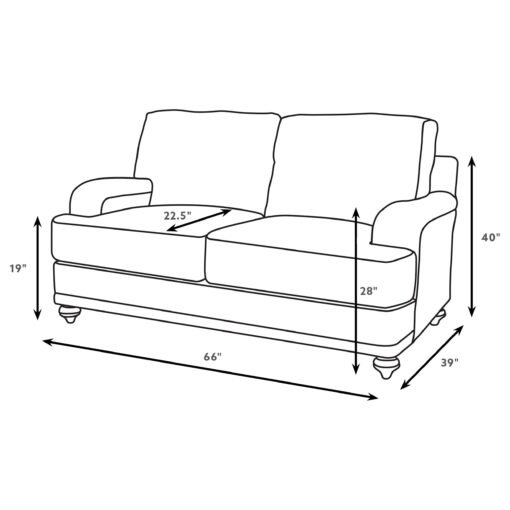 Glenn Upholstered English Arm Loveseat Light Grey and Grey - Image 7
