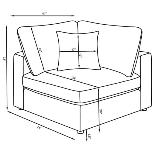 Serene Upholstered Corner Charcoal - Image 11