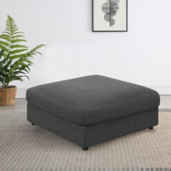Serene Square Upholstered Ottoman Charcoal