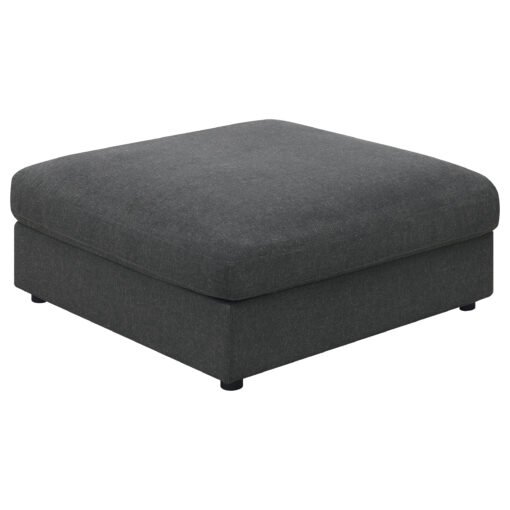 Serene Square Upholstered Ottoman Charcoal - Image 2