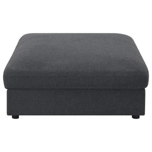 Serene Square Upholstered Ottoman Charcoal - Image 3