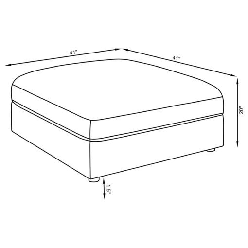 Serene Square Upholstered Ottoman Charcoal - Image 5