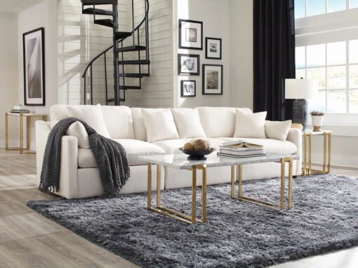 Hobson Upholstered LAF Chair Ivory - Image 8