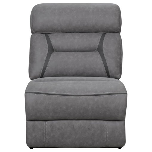 Higgins Upholstered Armless Chair Grey - Image 2