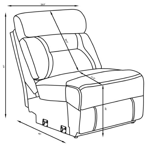 Higgins Upholstered Armless Chair Grey - Image 8
