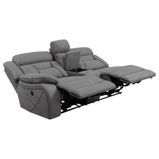 Higgins Upholstered LAF Power Loveseat Grey - Image 2