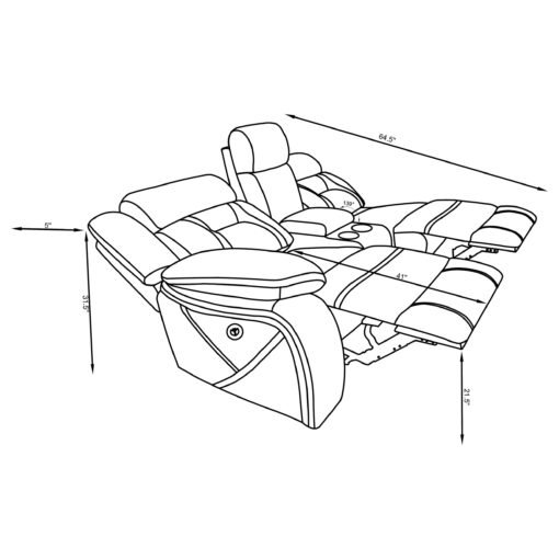 Higgins Upholstered LAF Power Loveseat Grey - Image 13