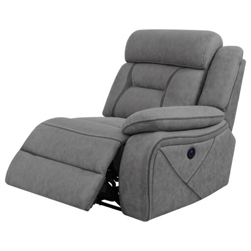 Higgins Upholstered RAF Power Recliner Grey - Image 2