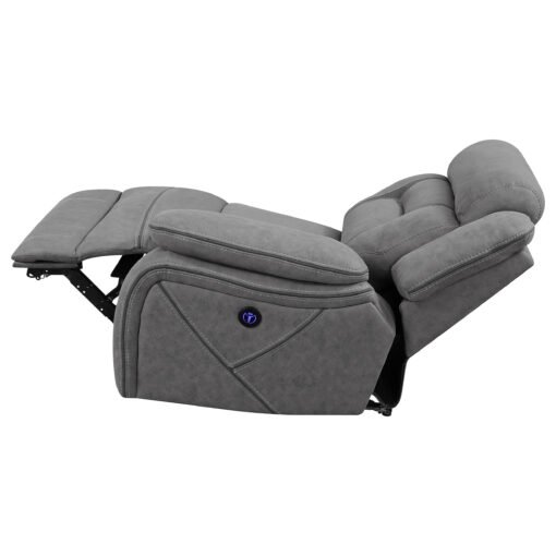 Higgins Upholstered RAF Power Recliner Grey - Image 3