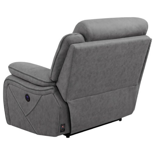 Higgins Upholstered RAF Power Recliner Grey - Image 4