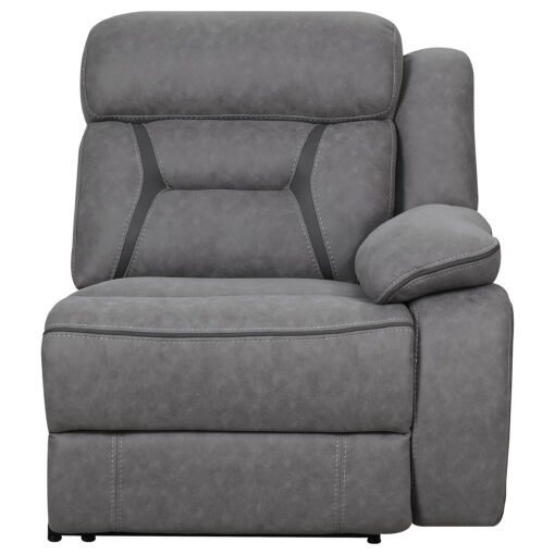 Higgins Upholstered RAF Power Recliner Grey - Image 7