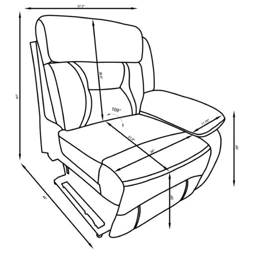 Higgins Upholstered RAF Power Recliner Grey - Image 11