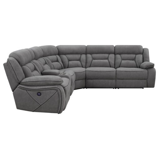 Higgins Upholstered Power Reclining Sectional Sofa Grey - Image 8