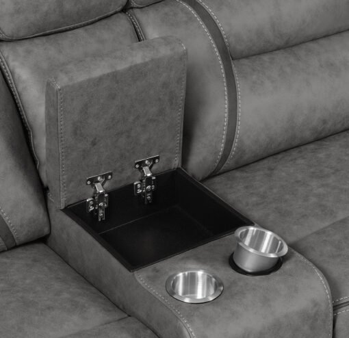 Higgins Upholstered Power Reclining Sectional Sofa Grey - Image 11