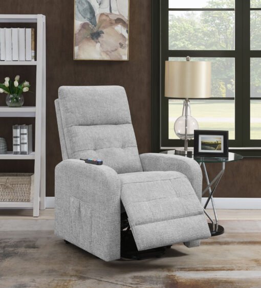 Howie Upholstered Power Lift Massage Chair Grey - Image 2