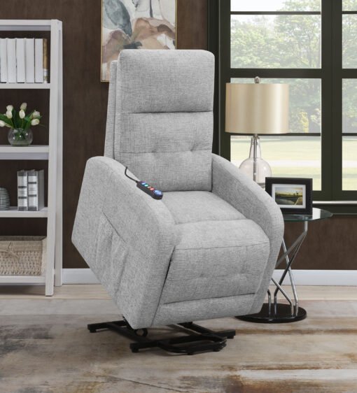 Howie Upholstered Power Lift Massage Chair Grey - Image 3